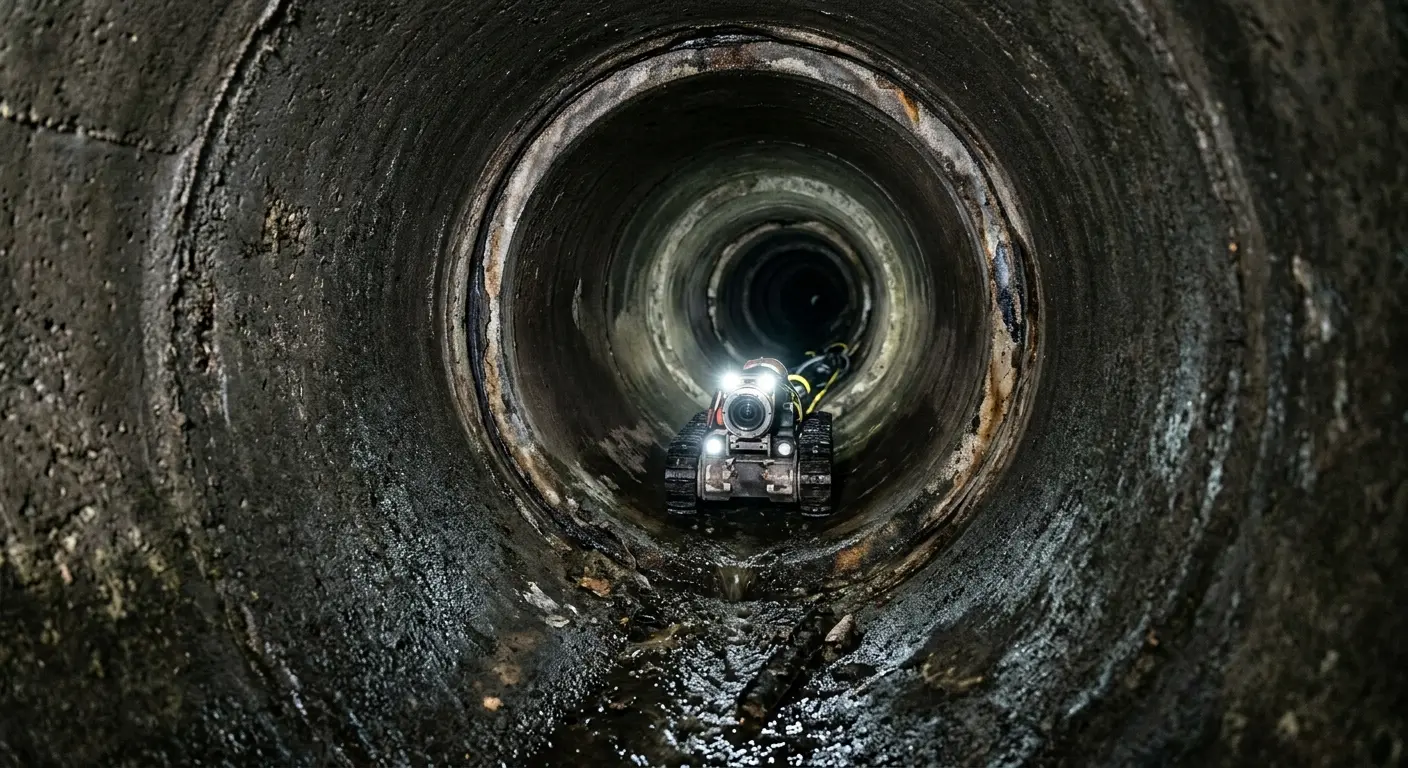 Robotic sewer camera inspecting pipe interior for Drain Snake Service in Oak Ridge